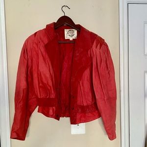 Authentic 80s Red Women’s Leather Jacket